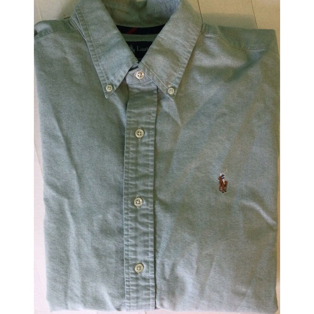 Ralph Lauren Mens Classic Fit Dark Green Size L Cotton Button‎ Down